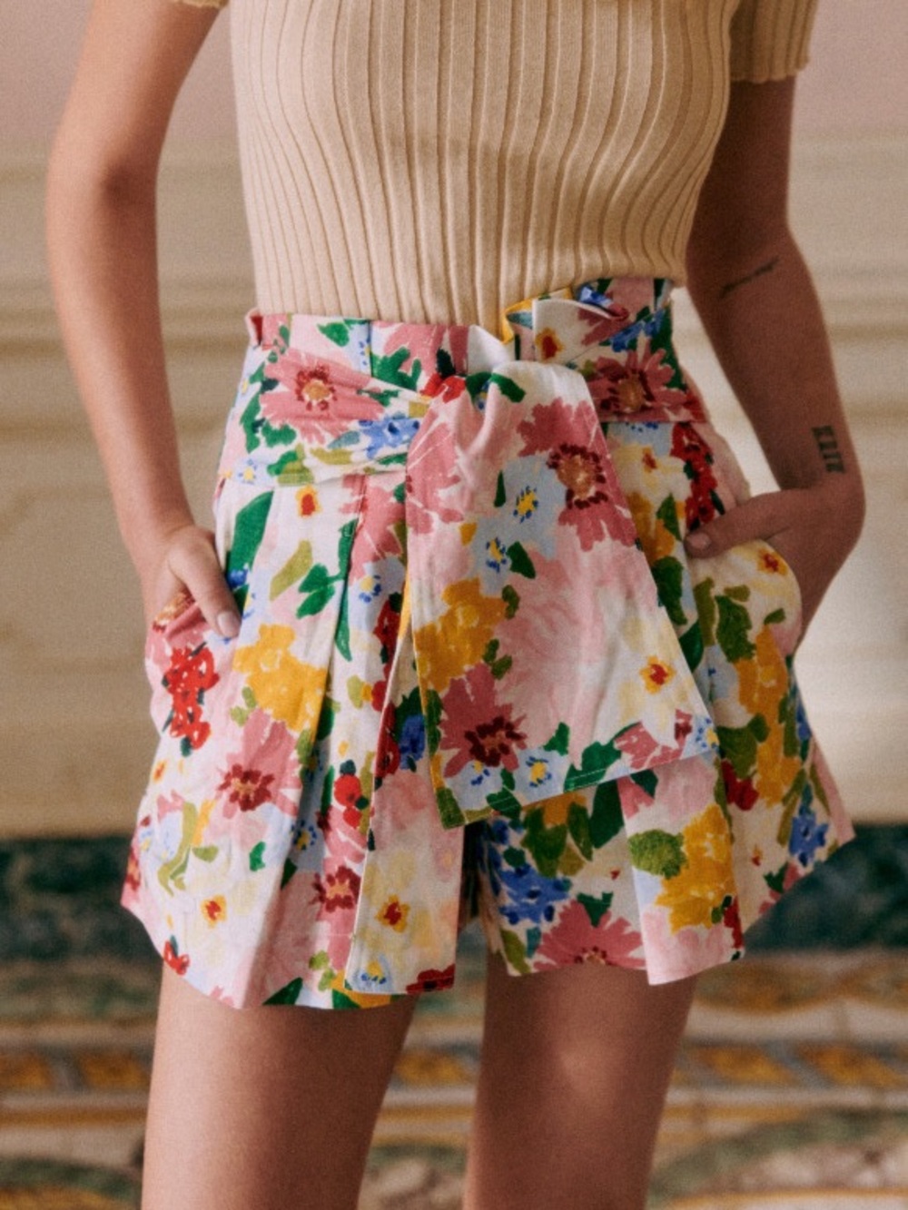 Sezane Tyson Shorts Pastel Flowers 6/38 - Picture 2 of 8